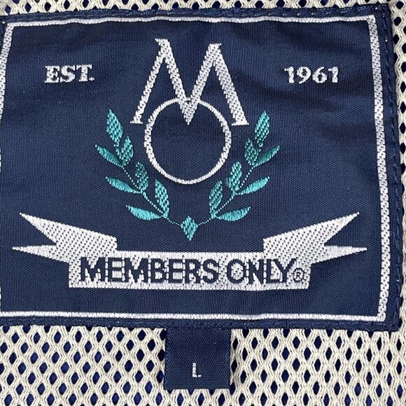 Members Only Hooded Windbreaker Jacket Men’s L Vented Mesh Lined Full Zip Blue - Picture 6 of 12